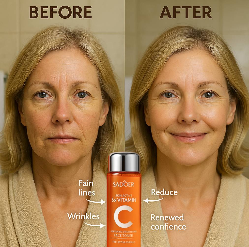 SADOER 5-in-1 Vitamin C Facial Toner – Whitening, Brightening & Hydrating Essence Spray