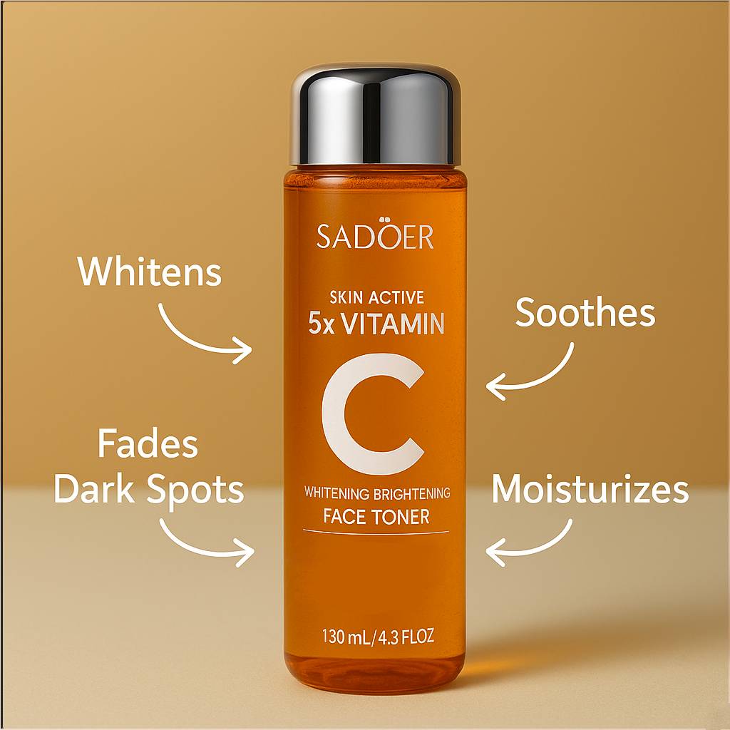 SADOER 5-in-1 Vitamin C Facial Toner – Whitening, Brightening & Hydrating Essence Spray